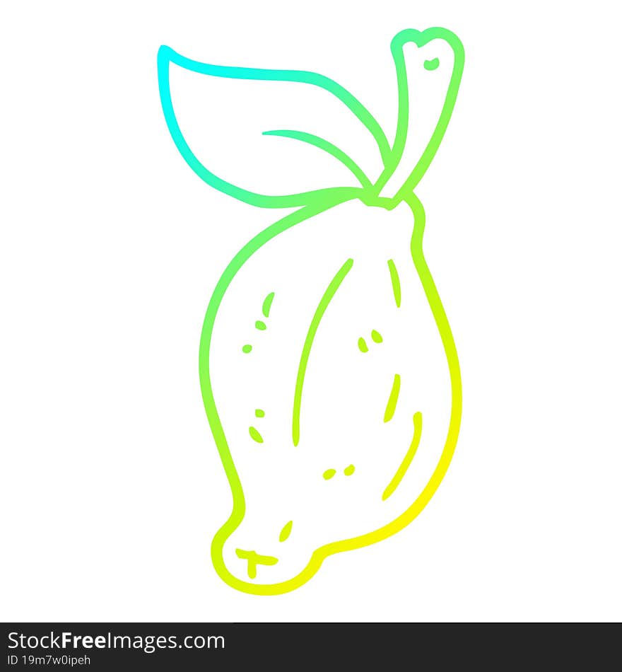 cold gradient line drawing cartoon organic lemon