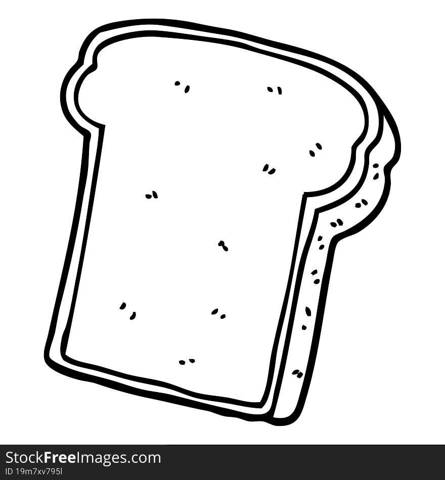 line drawing cartoon slice of bread