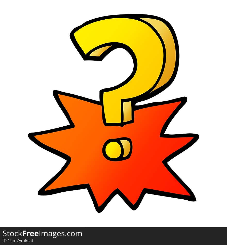 vector gradient illustration cartoon question mark