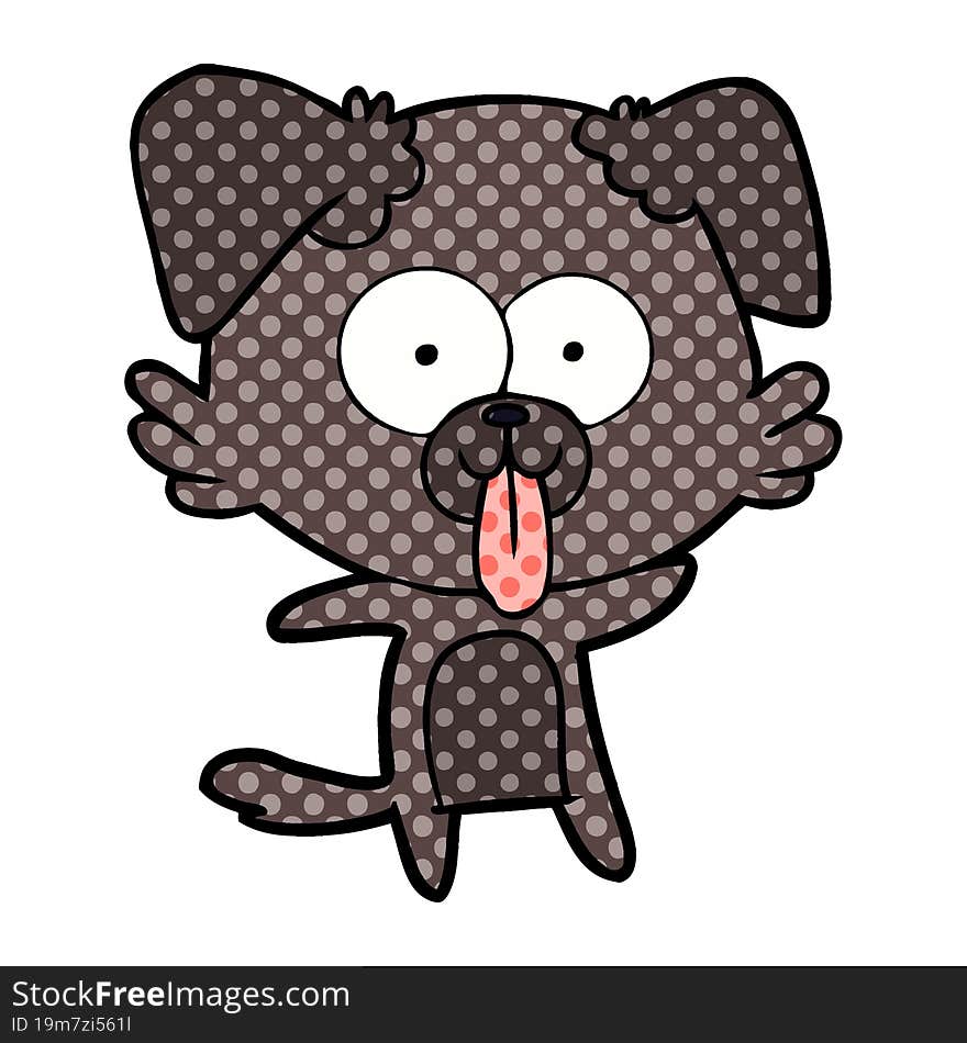 cartoon dog with tongue sticking out. cartoon dog with tongue sticking out