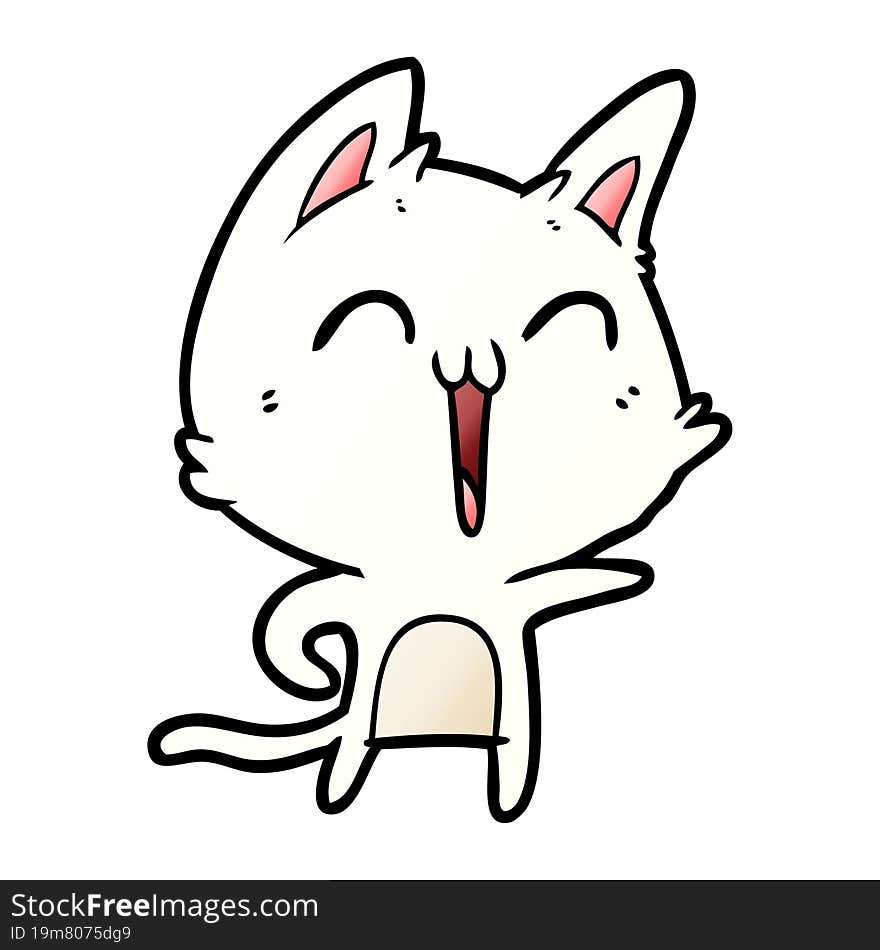 happy cartoon cat. happy cartoon cat