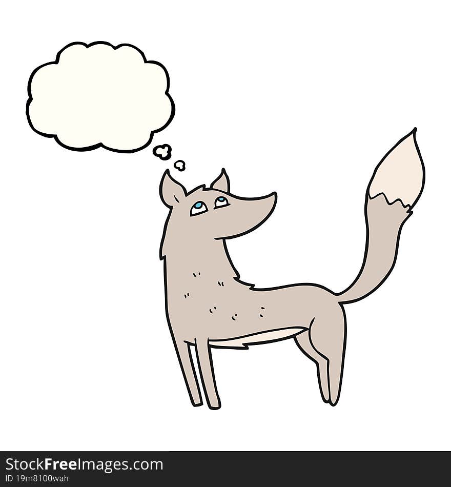 thought bubble cartoon wolf