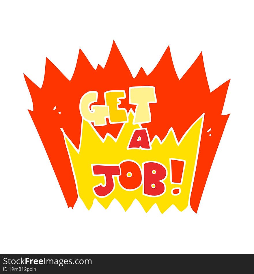 flat color illustration of Get A Job symbol. flat color illustration of Get A Job symbol