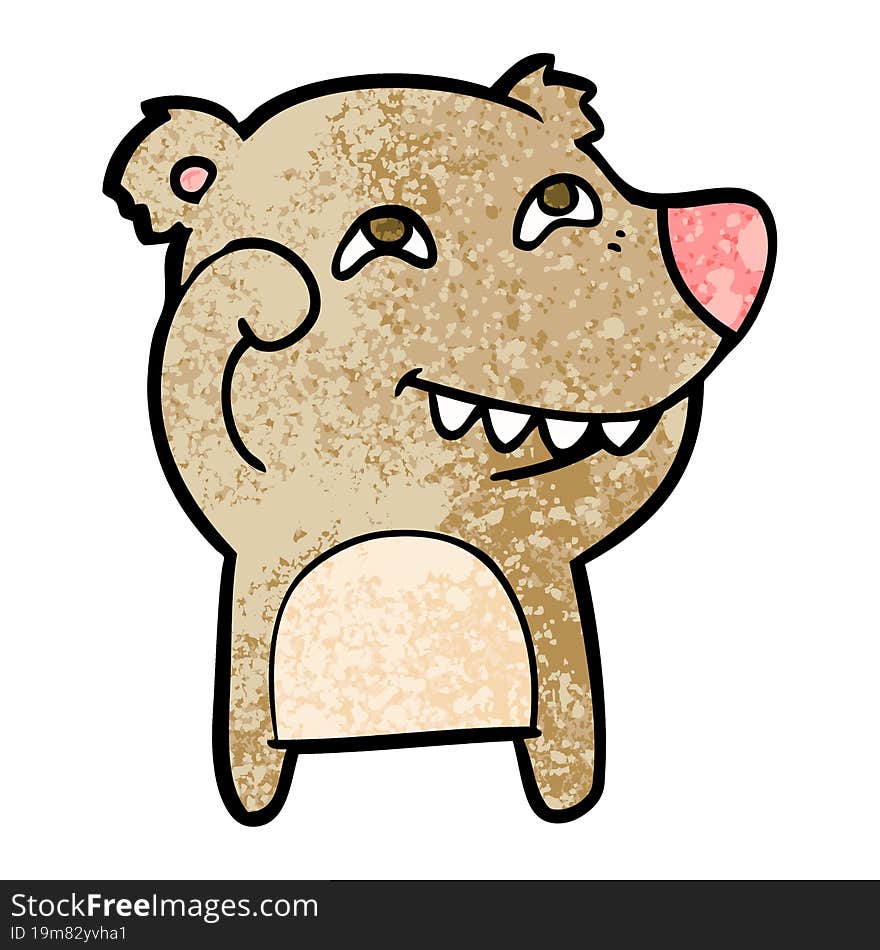 cartoon bear showing teeth. cartoon bear showing teeth