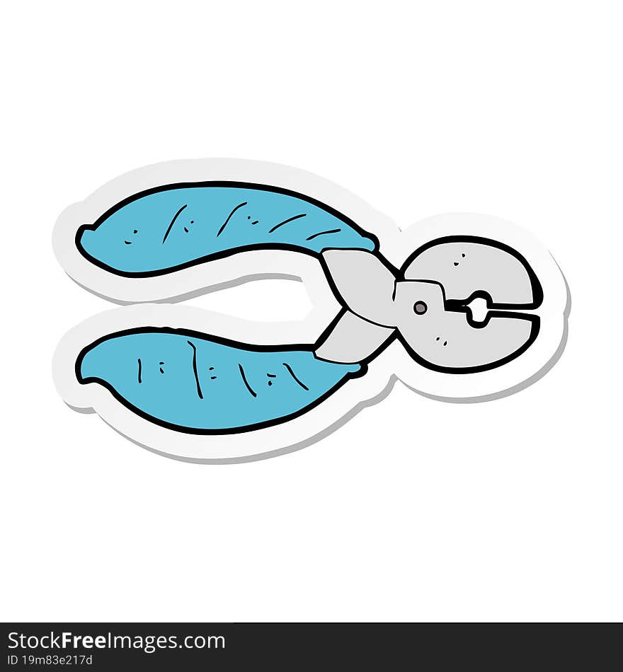 sticker of a cartoon strong pliers