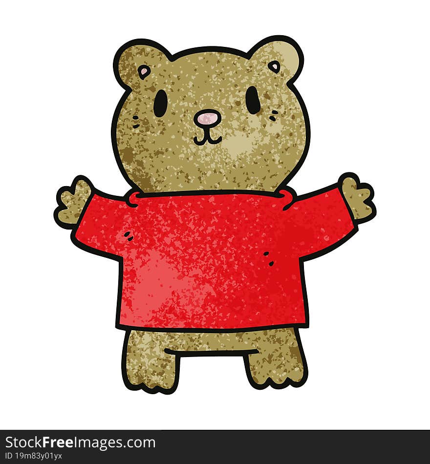 cartoon doodle teddy bear