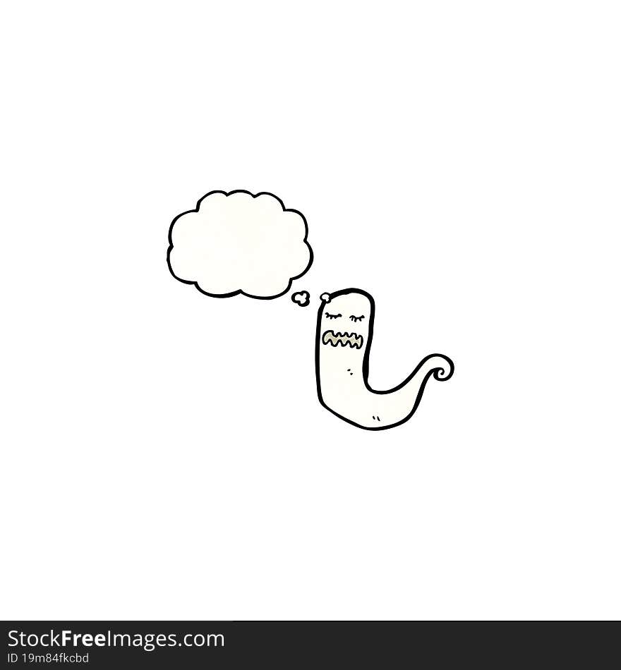 ghost with thought bubble cartoon