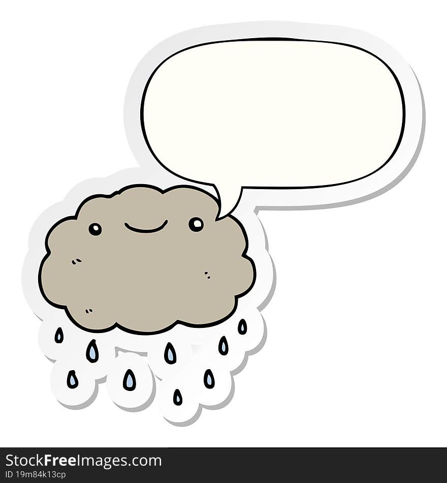 cartoon cloud with speech bubble sticker. cartoon cloud with speech bubble sticker