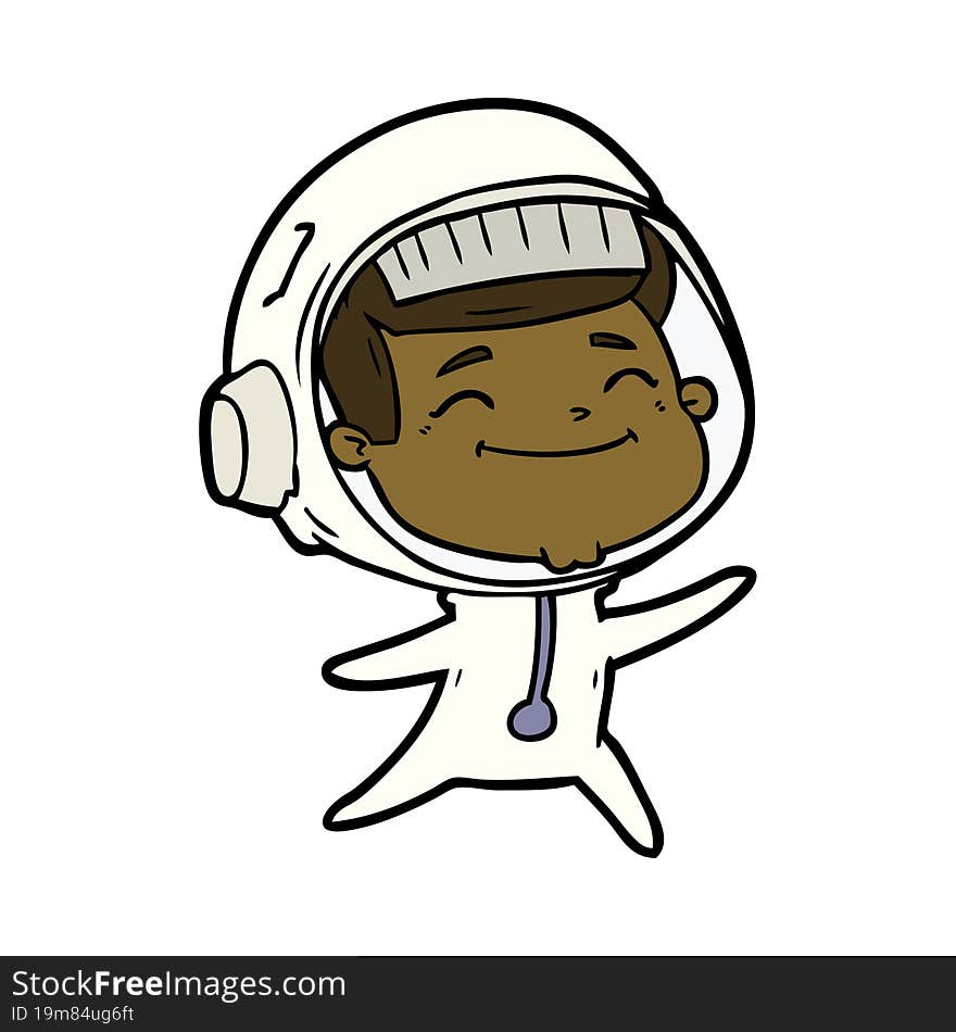 happy cartoon astronaut. happy cartoon astronaut