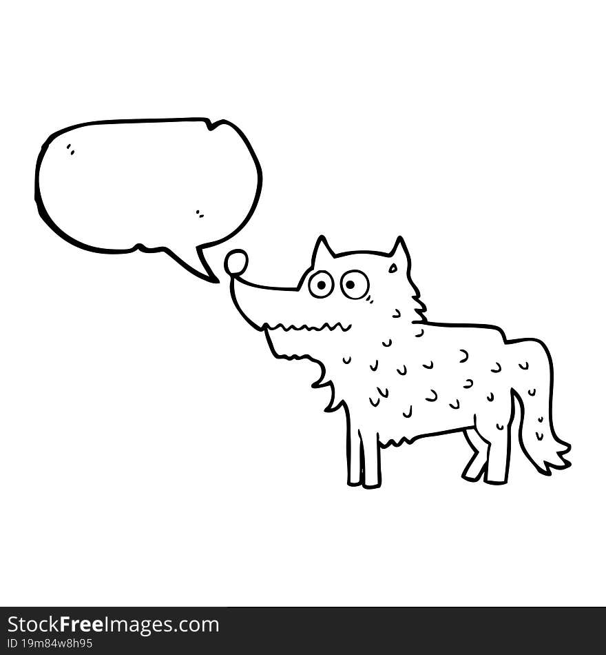 freehand drawn speech bubble cartoon dog