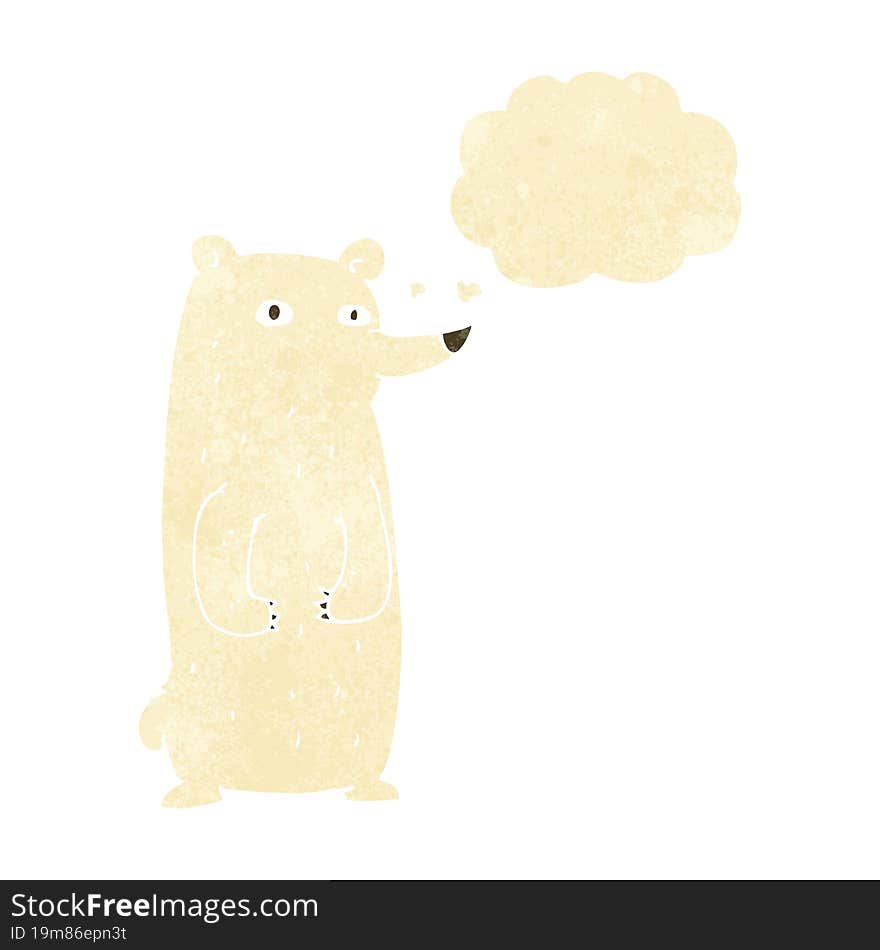 funny cartoon polar bear with thought bubble