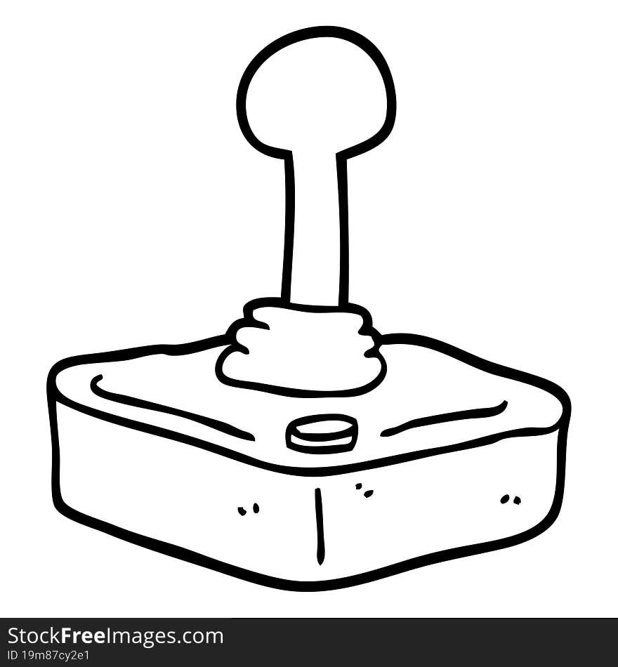 black and white cartoon joystick