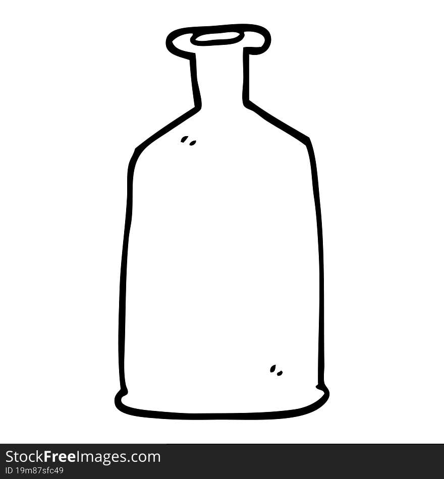 Line Drawing Cartoon Green Bottle