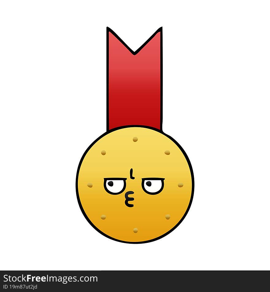 gradient shaded cartoon of a gold medal