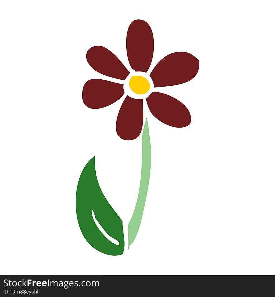 cartoon doodle single flower