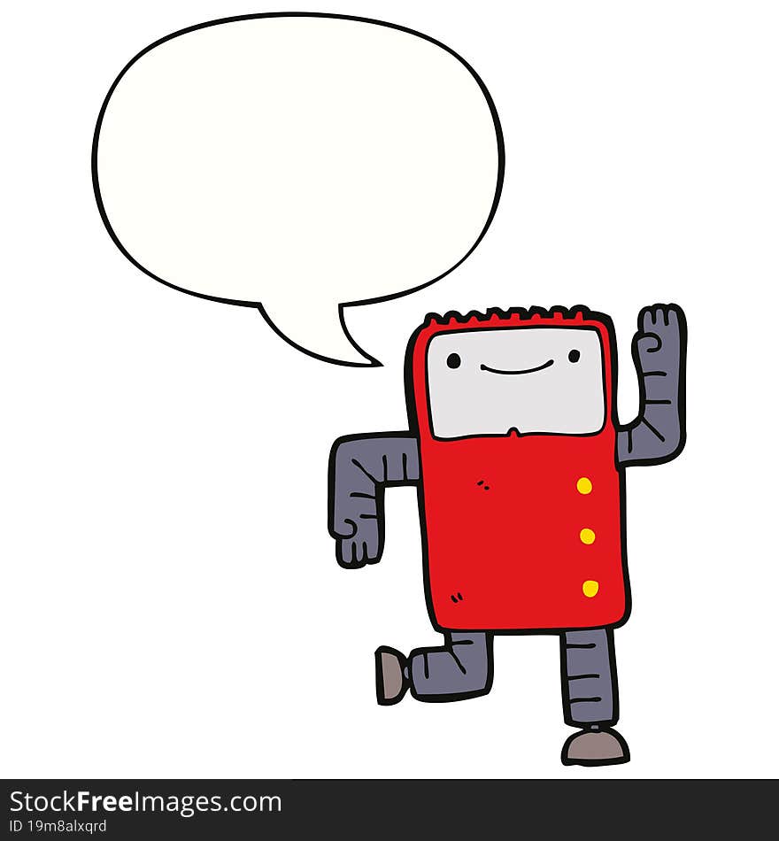 cartoon robot and speech bubble