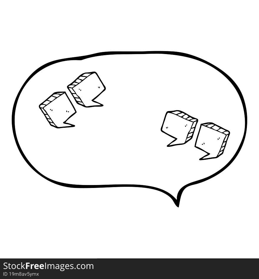 Speech Bubble Cartoon Quotation Marks