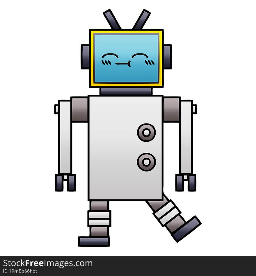 Gradient Shaded Cartoon Robot