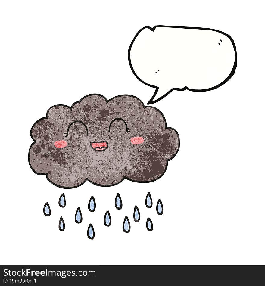 speech bubble textured cartoon rain cloud