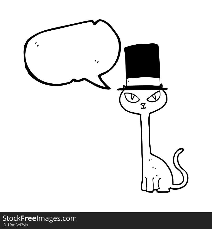 speech bubble cartoon posh cat