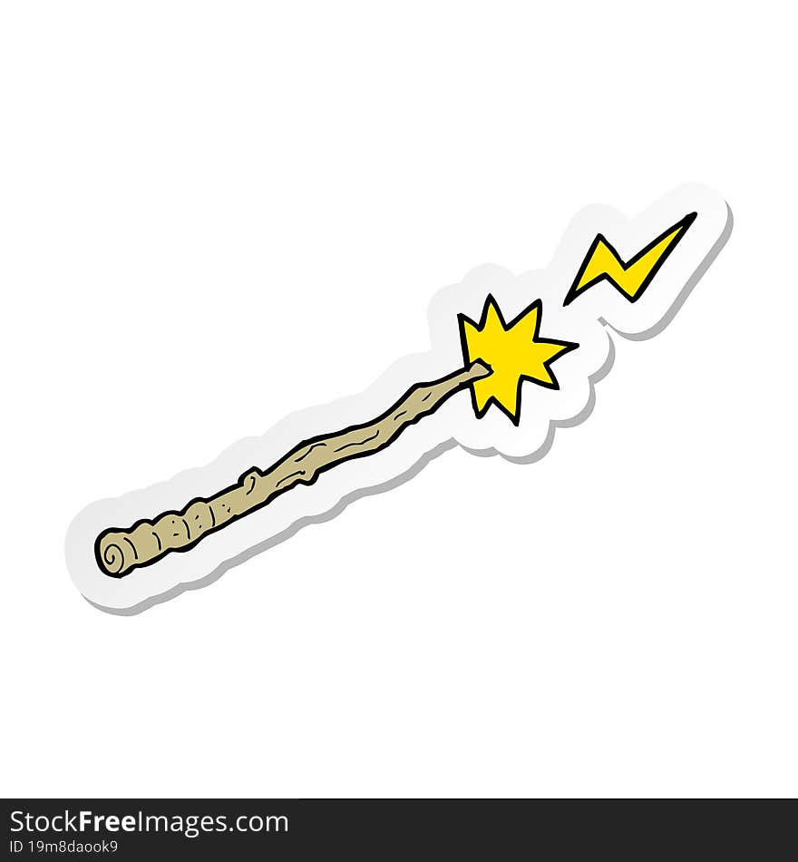 sticker of a cartoon magic wand