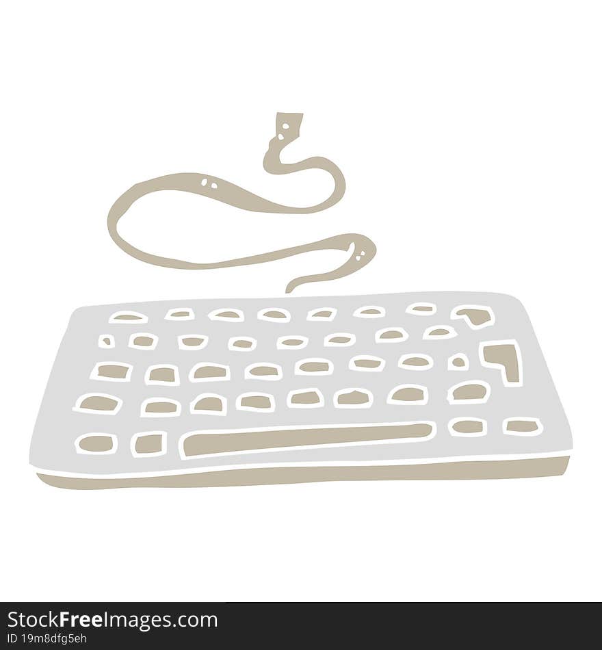 flat color illustration of computer keyboard. flat color illustration of computer keyboard