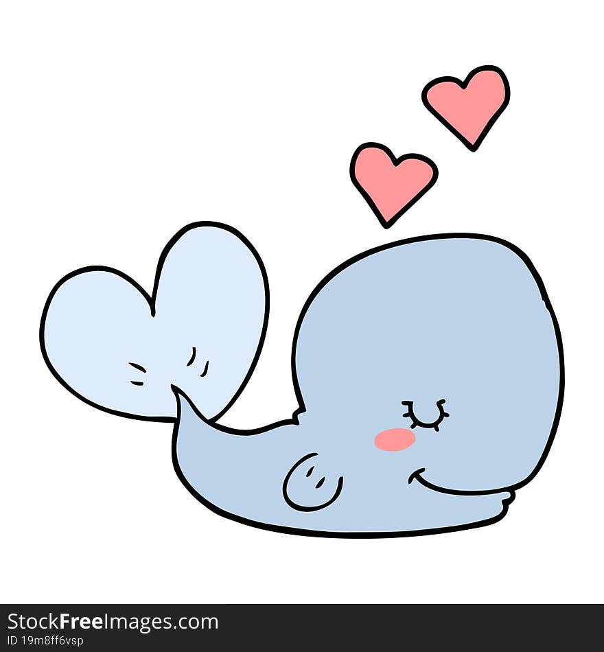 cartoon whale in love