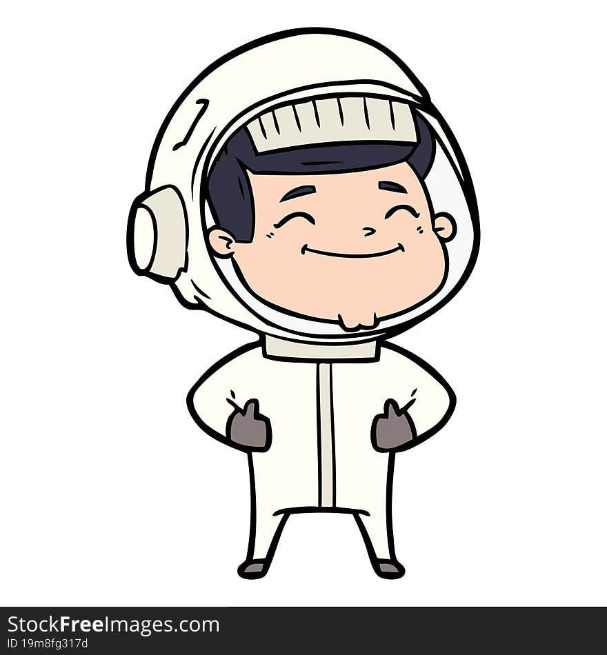 happy cartoon astronaut. happy cartoon astronaut