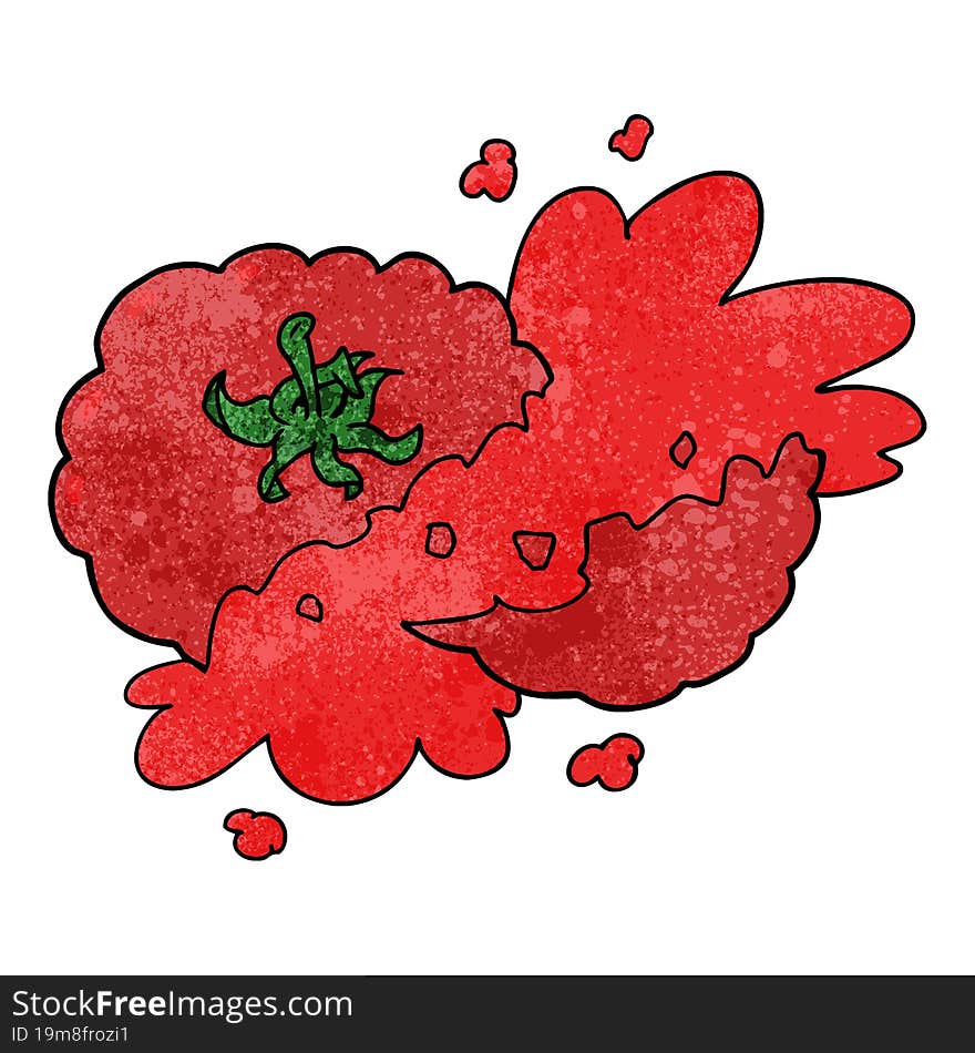 cartoon squashed tomato. cartoon squashed tomato