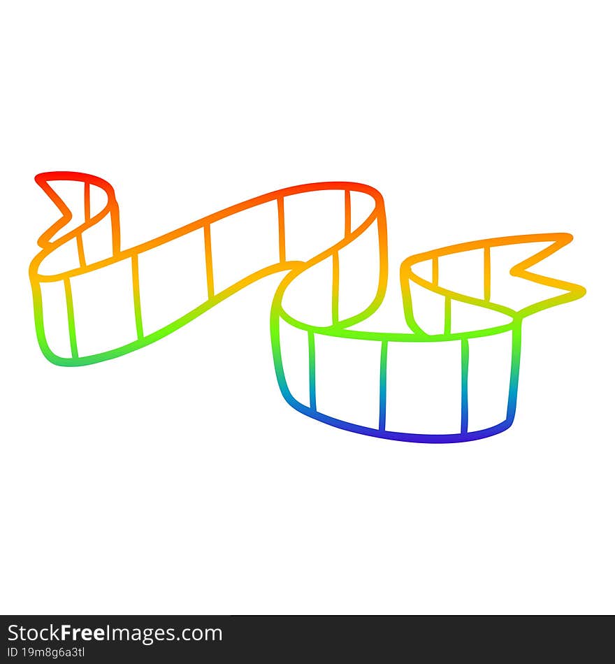 rainbow gradient line drawing cartoon decorative scroll