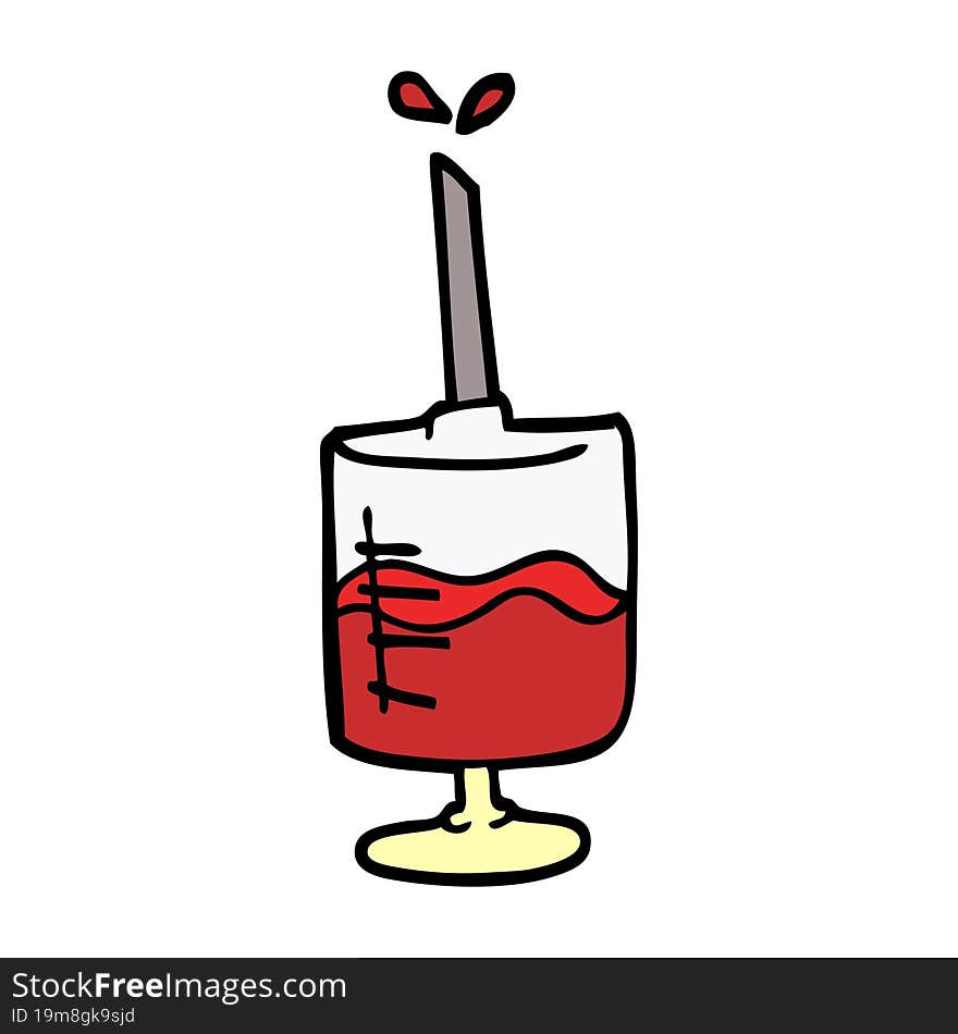 cartoon doodle of a blood sample