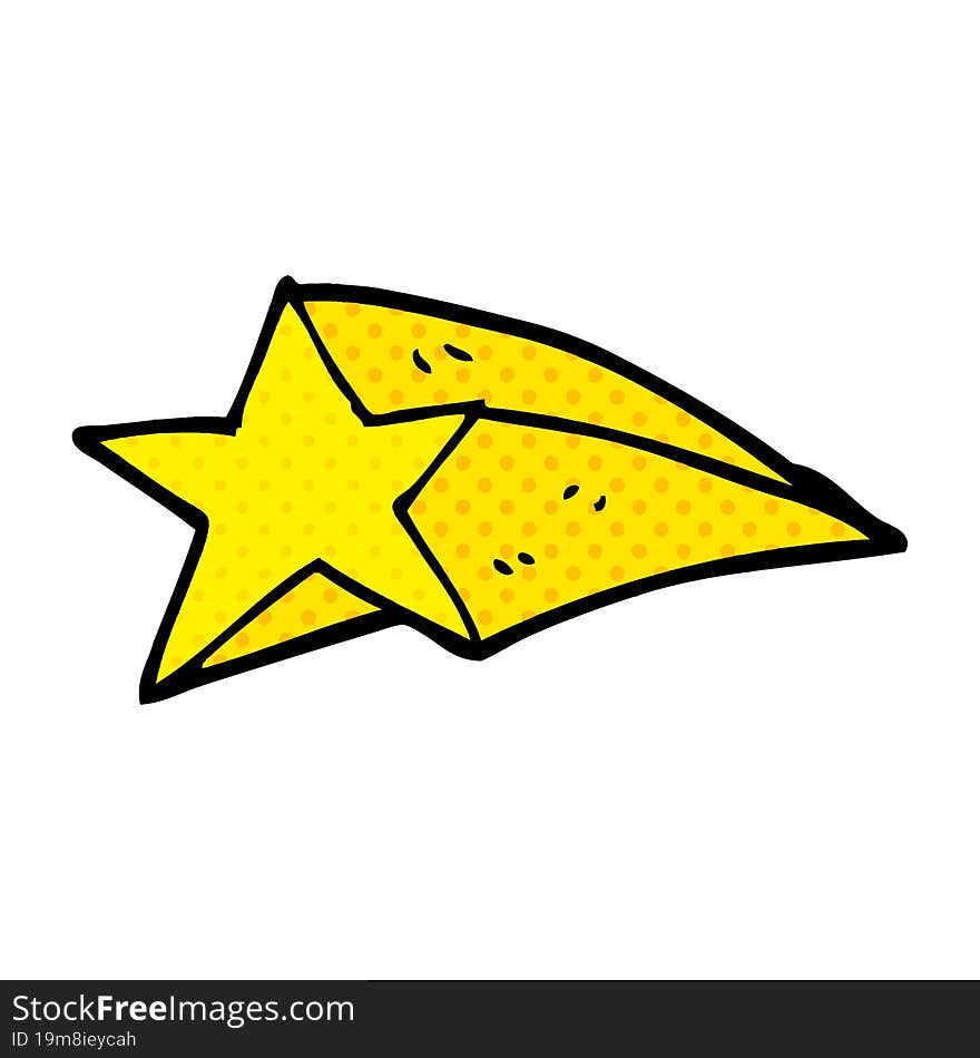 cartoon doodle shooting star