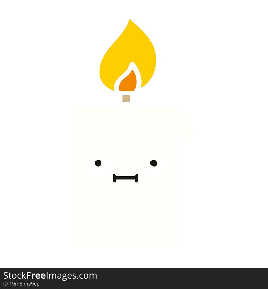 Flat Color Retro Cartoon Lit Candle