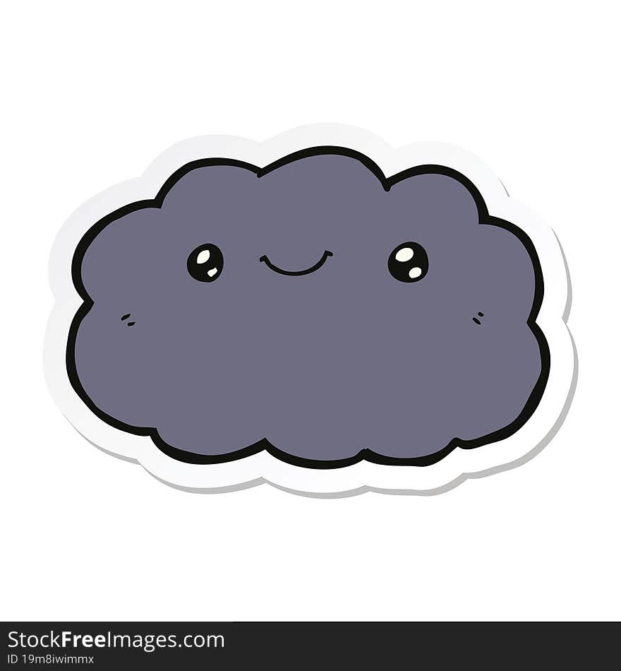 sticker of a cartoon cloud