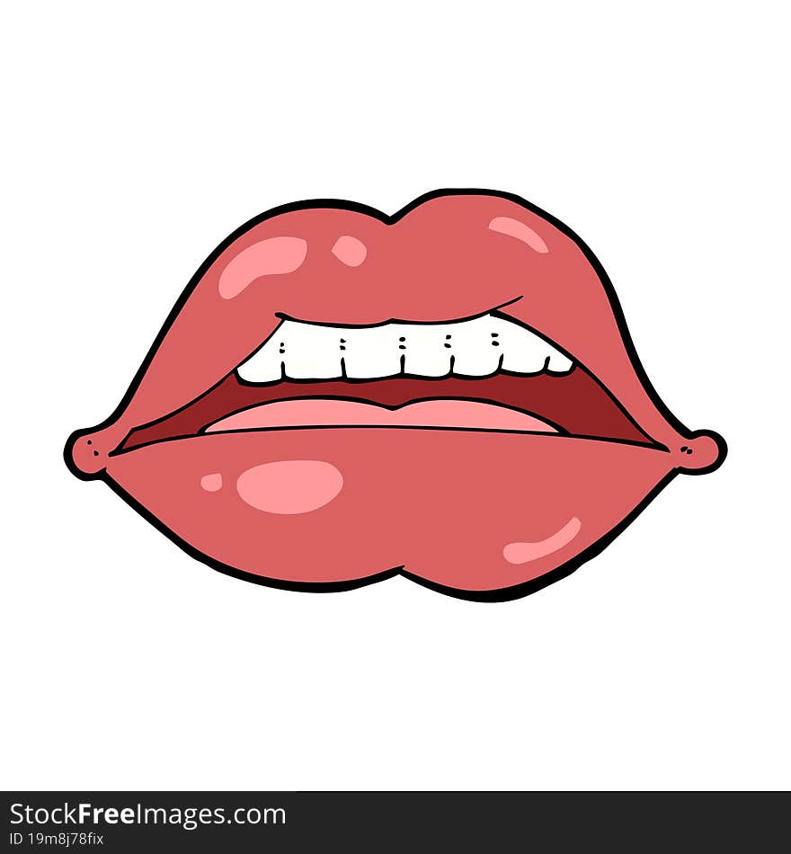 cartoon sexy lips symbol