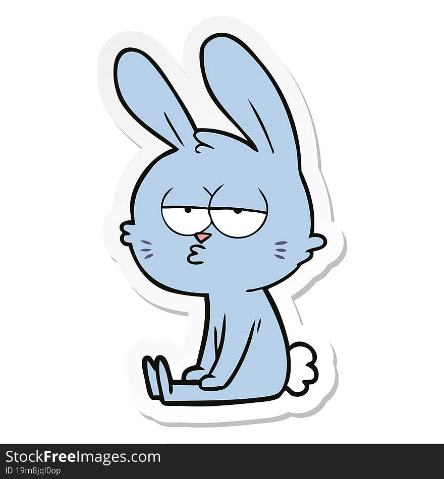 sticker of a cute cartoon rabbit