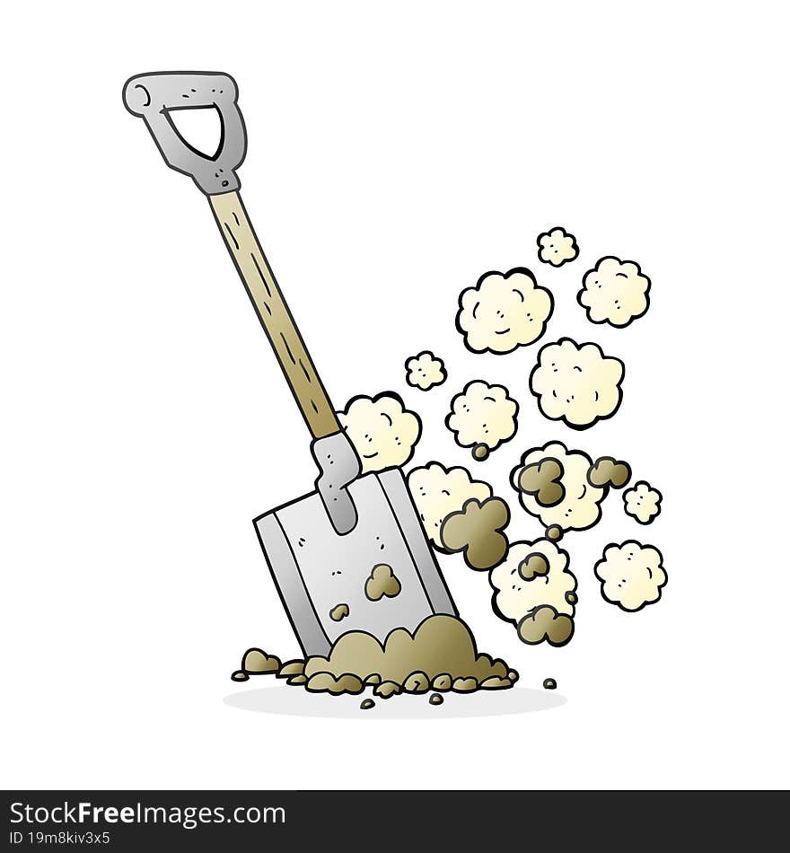 Cartoon Shovel In Dirt