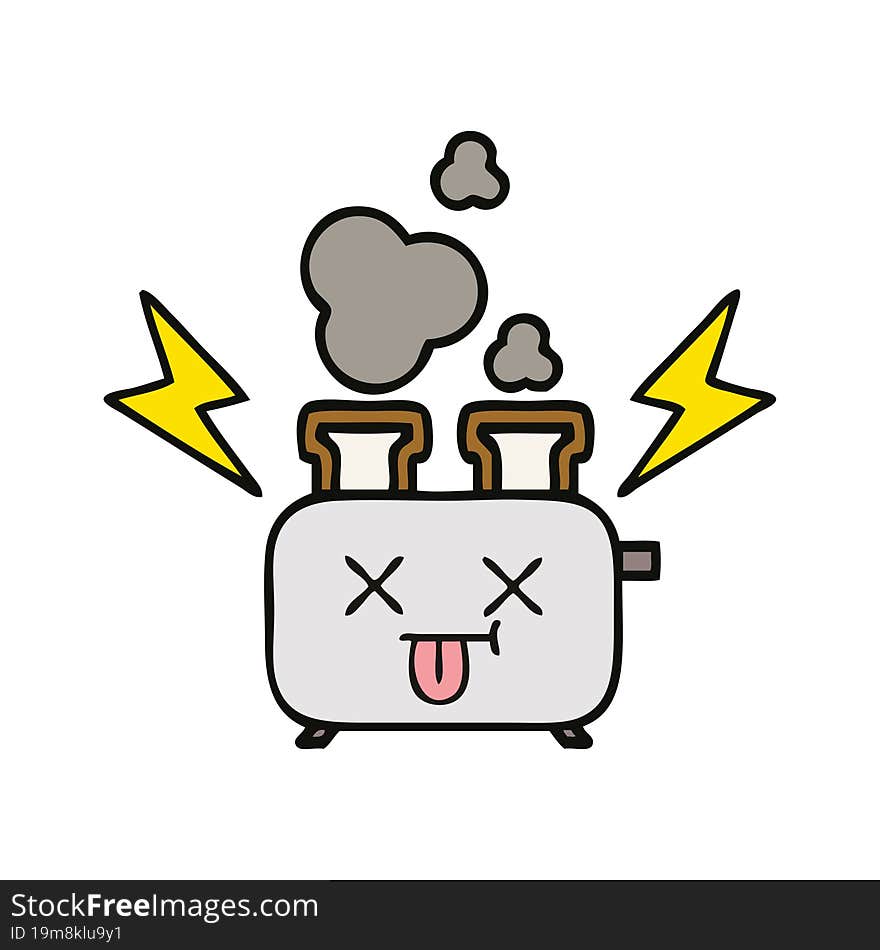 cute cartoon of a of a toaster. cute cartoon of a of a toaster