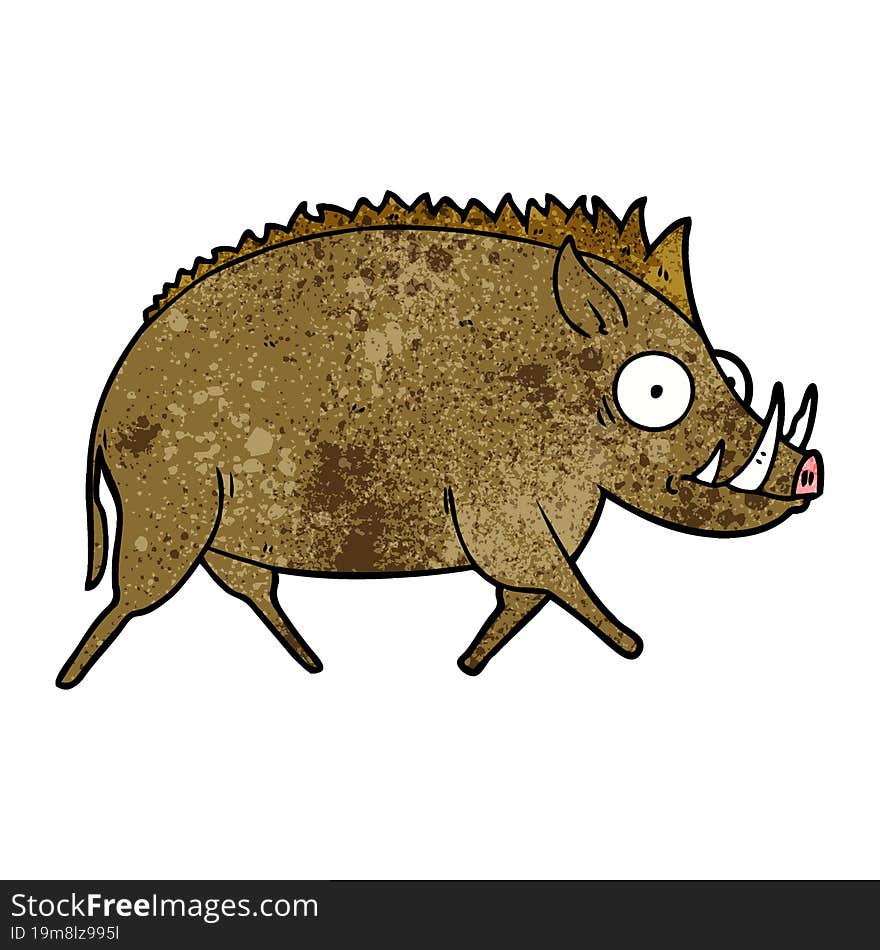 cartoon wild boar. cartoon wild boar