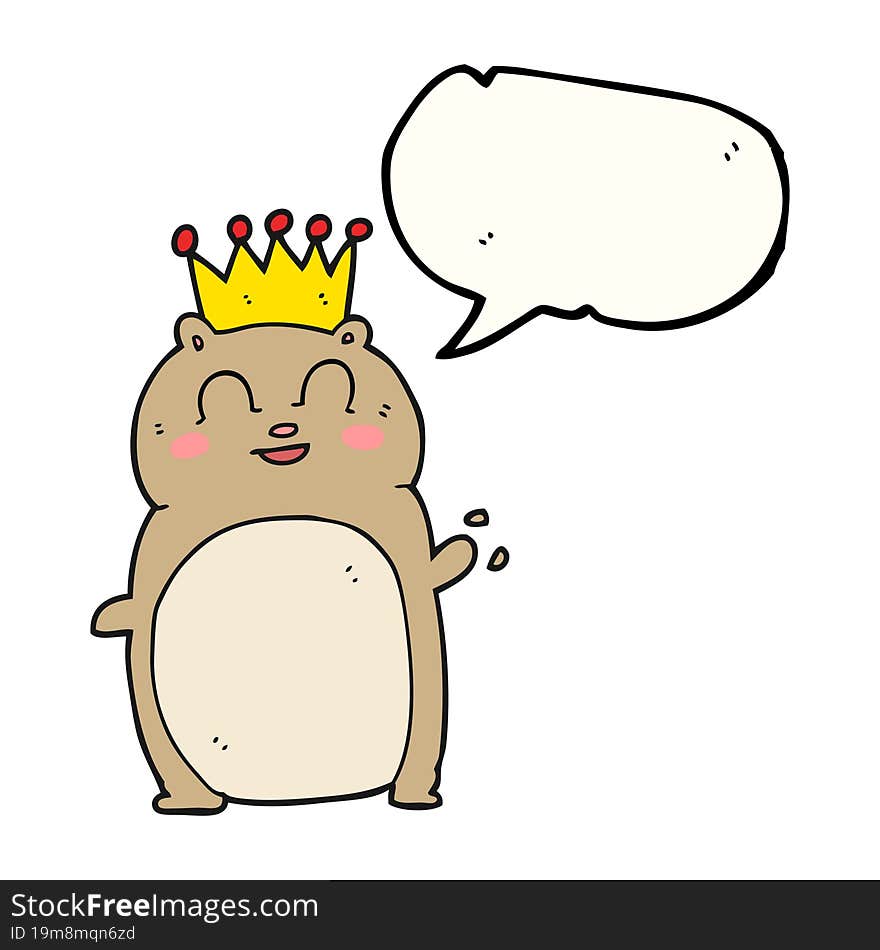 speech bubble cartoon waving hamster