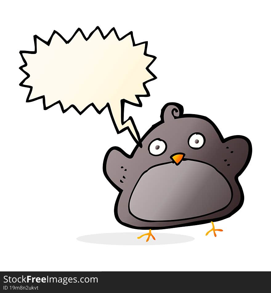 cartoon bird with speech bubble