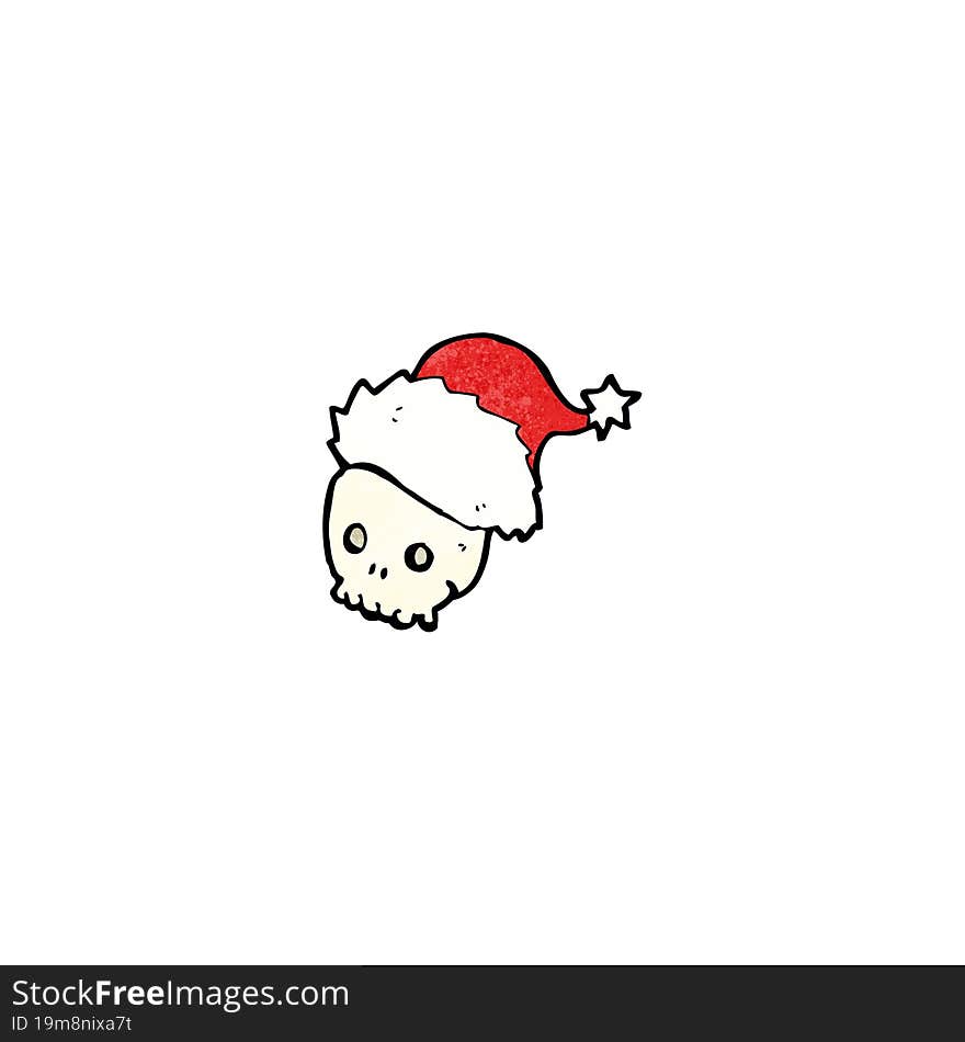 cartoon skull in christmas hat