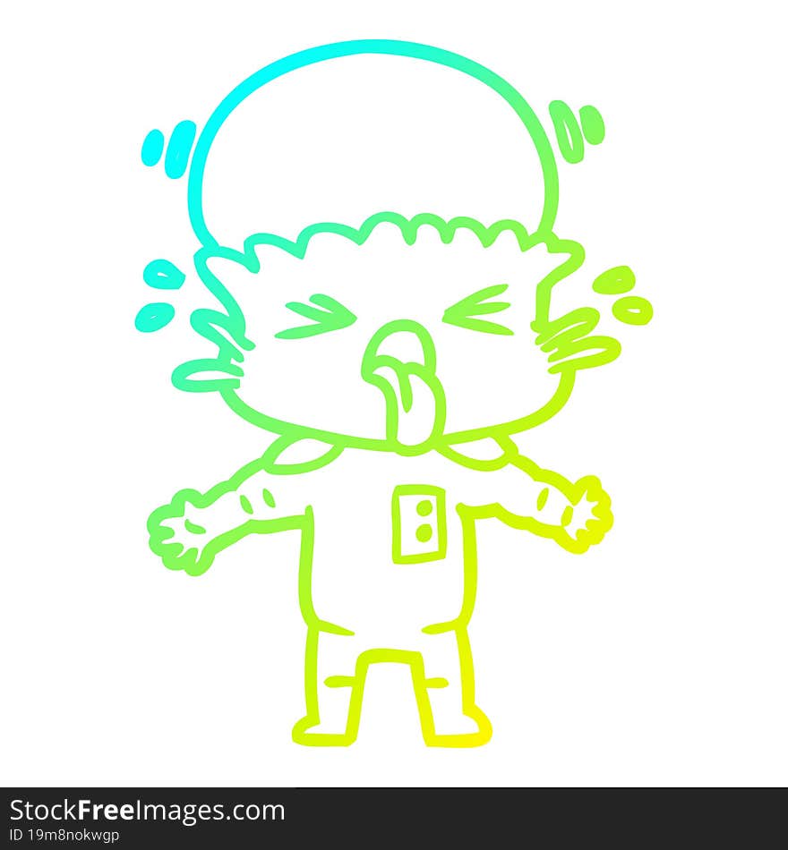 cold gradient line drawing weird cartoon alien