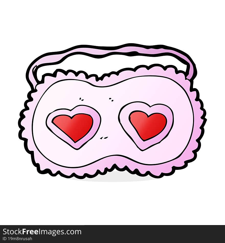 cartoon sleeping mask with love hearts