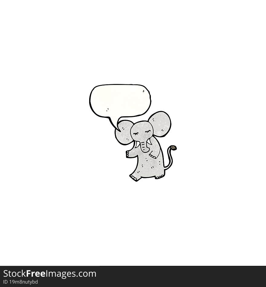 cartoon elephant with speech bubble