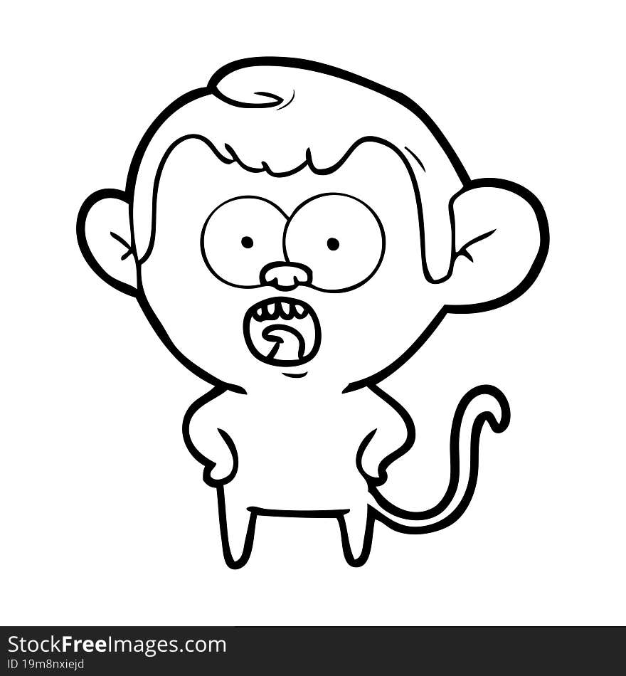 cartoon shocked monkey. cartoon shocked monkey