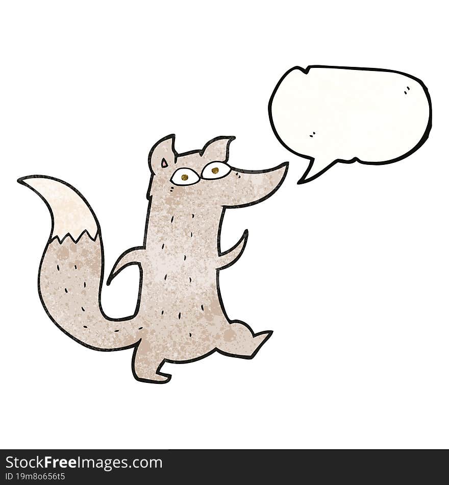 speech bubble textured cartoon cute wolf