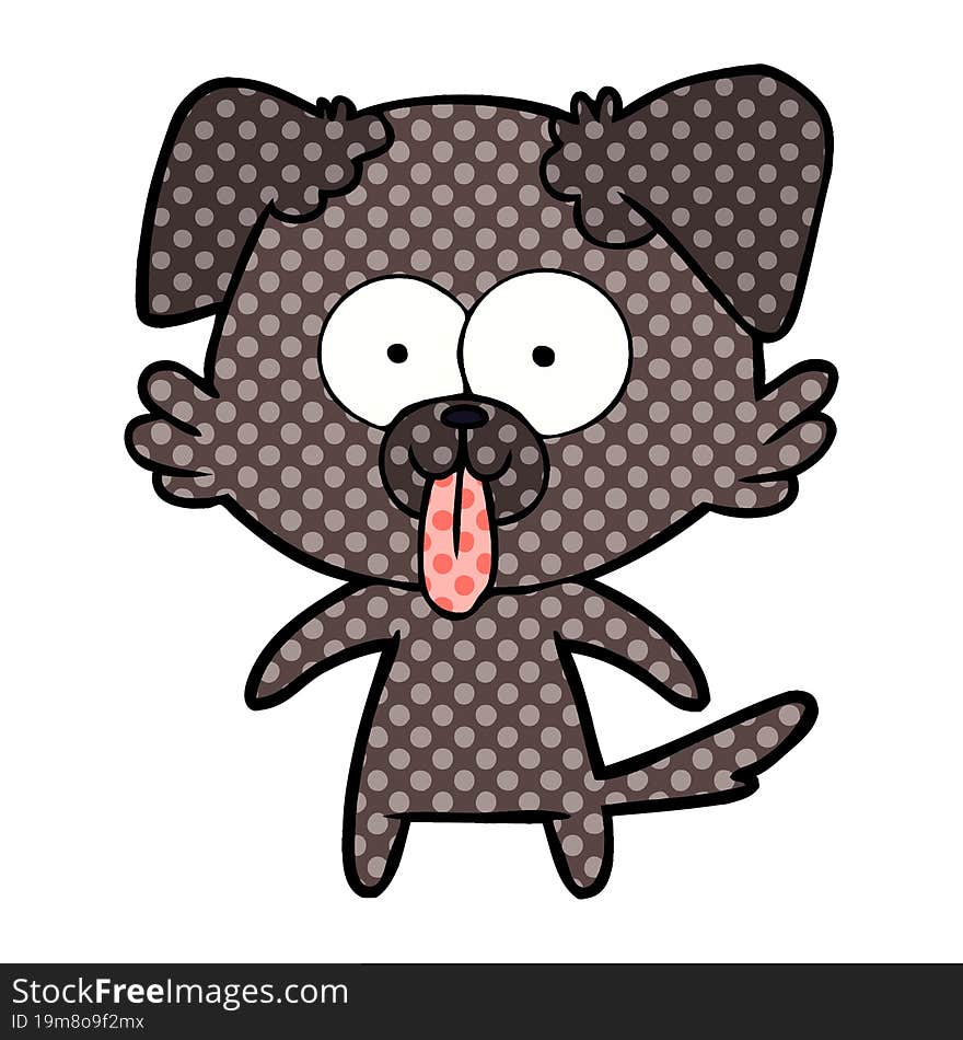 cartoon dog with tongue sticking out. cartoon dog with tongue sticking out