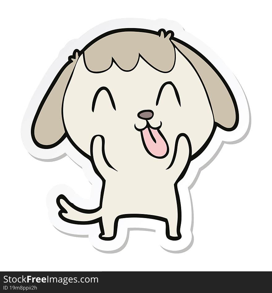 sticker of a cute cartoon dog