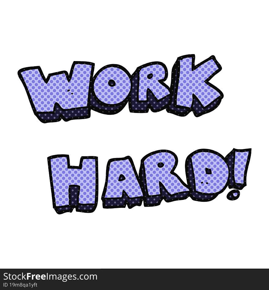 Cartoon Work Hard Symbol